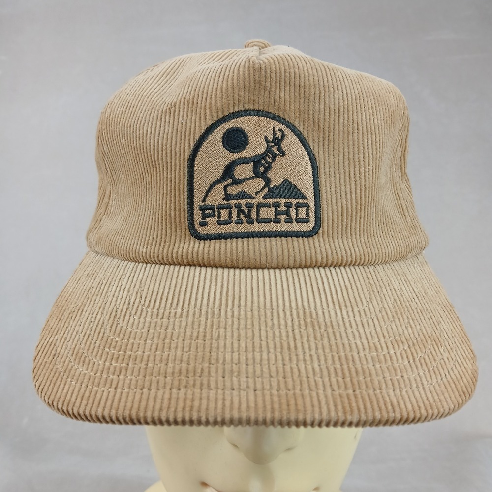 Poncho Outdoors Corduroy Patchwork Cap Tan Adjustable